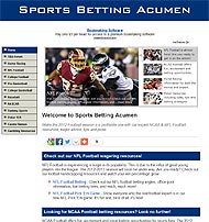 Sports Betting Acumen Homepage Screenshot